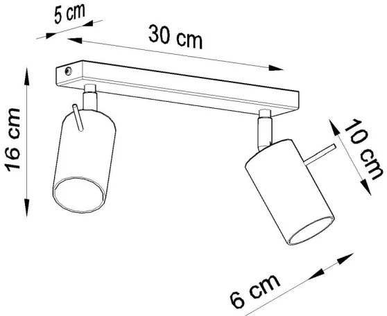 Sollux SL.0728 - Faretto RING 2xGU10/10W/230V