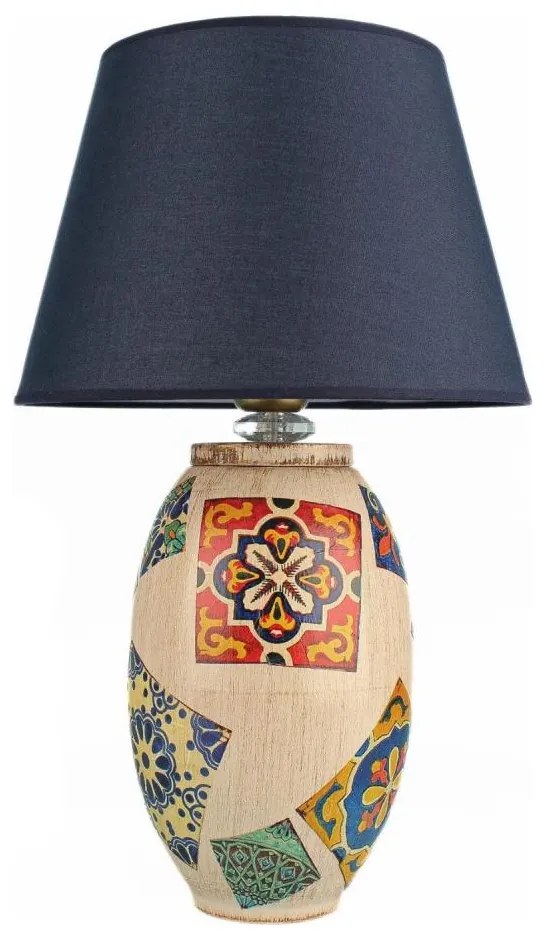 Lampada da tavolo RAMZES 1xE27/40W/230V blu/beige