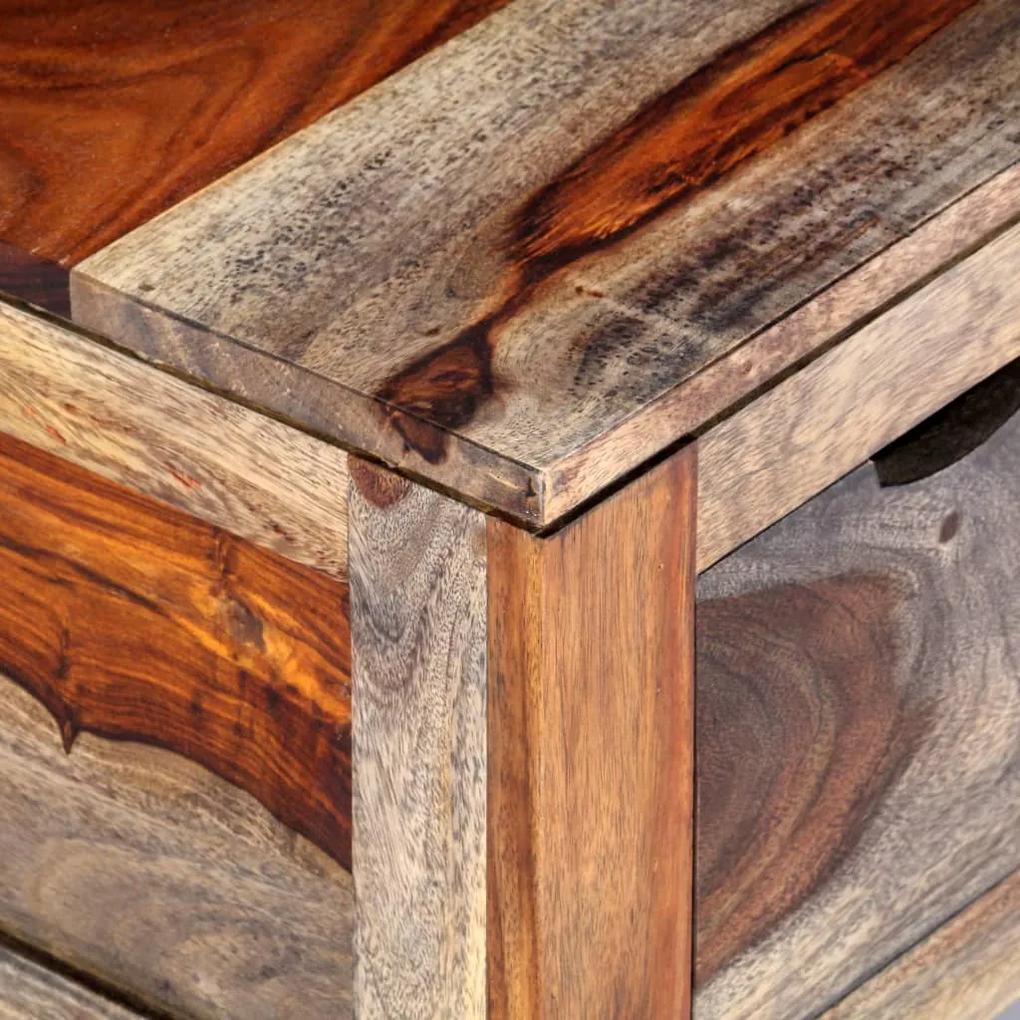 Tavolino da caffè grigio 100x50x30cm in legno massello sheesham