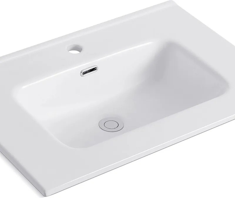 Lavabo da incasso 76cm per mobile in ceramica bianca |Litos-K7075 - KAMALU