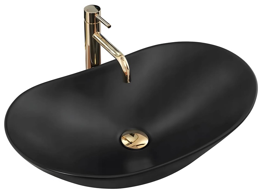 Lavabo da appoggio Rea Royal 60 Black Mat