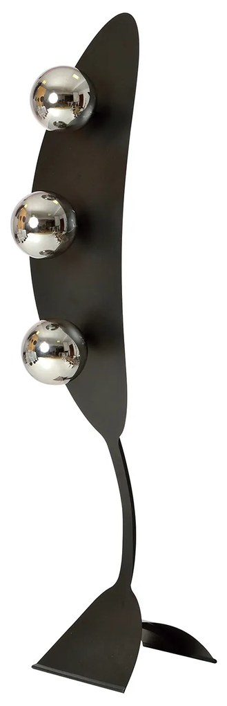 Piantana Minimal Dagda Acciaio Nero Grigio 3 Luci E14 Ip20