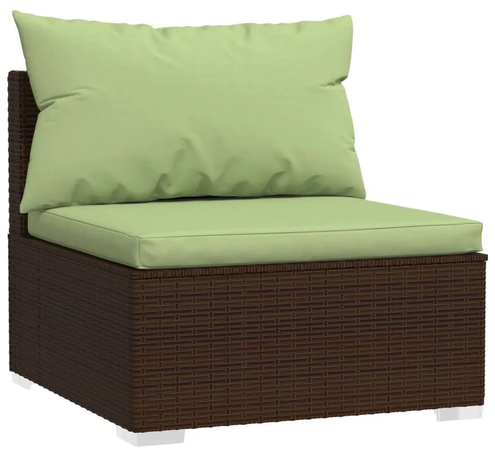 Set divani da giardino 12 pz con cuscini marrone in polyrattan