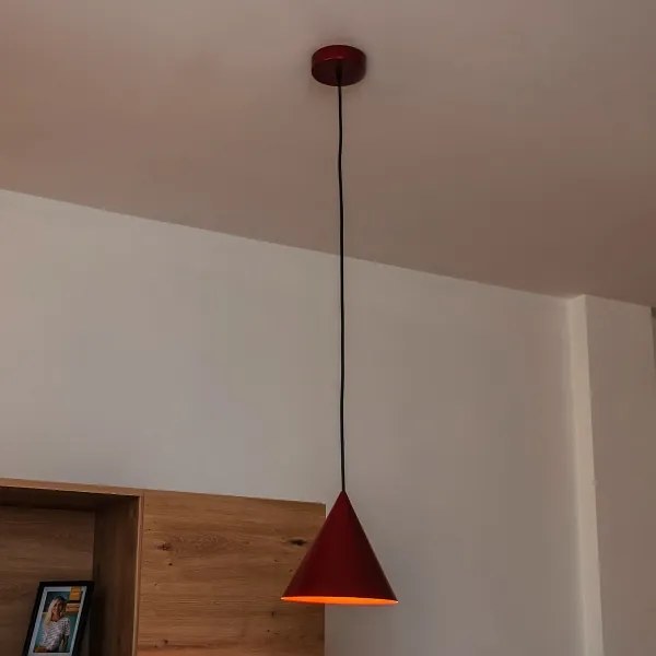 Lampada a sospensione su cavo ETNA II 1xE27/15W/230V Ø 18,5 cm rossa