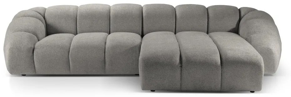 Divano angolare in grigio chiaro (con penisola a destra) Diana – Micadoni