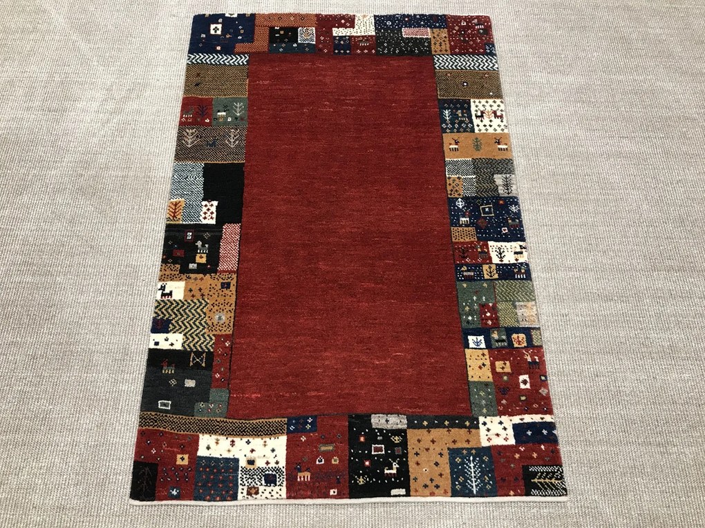 Gabbeh Tappeto 160 x 100 Rosso (Iran) Annodato A Mano