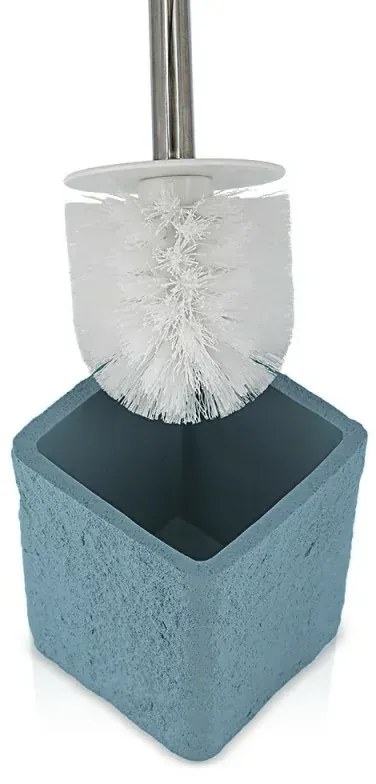 Scopino bagno da appoggio turchese cobalto in resina effetto pietra