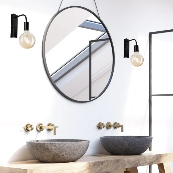 Applique ASTRID 1xE27/60W/230V nero lucido