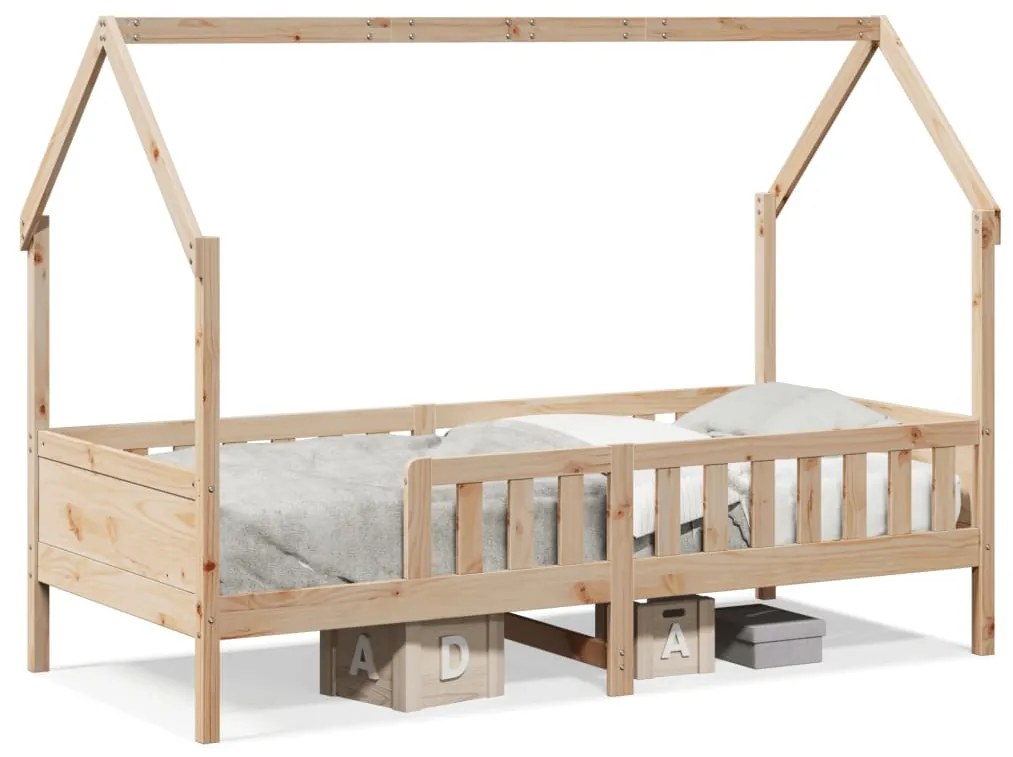 Giroletto Casetta Per Bambini 80x200 Cm Legno Massello Di Pino /