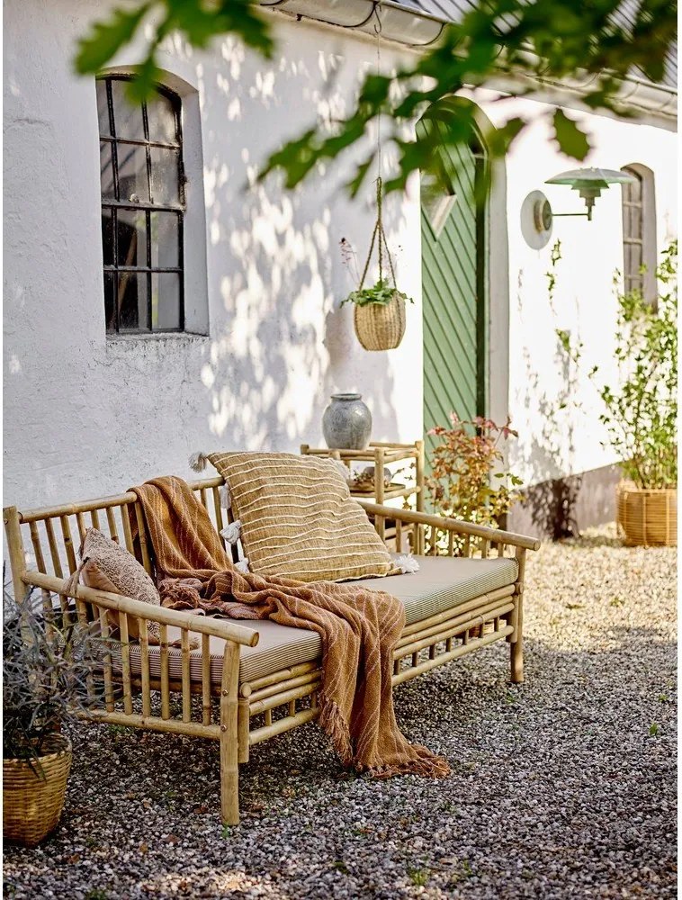 Divano da giardino in bambù di colore beige-naturale Sole - Bloomingville