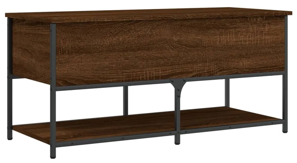 Panca portaoggetti rovere marrone 100x42,5x47 legno multistrato