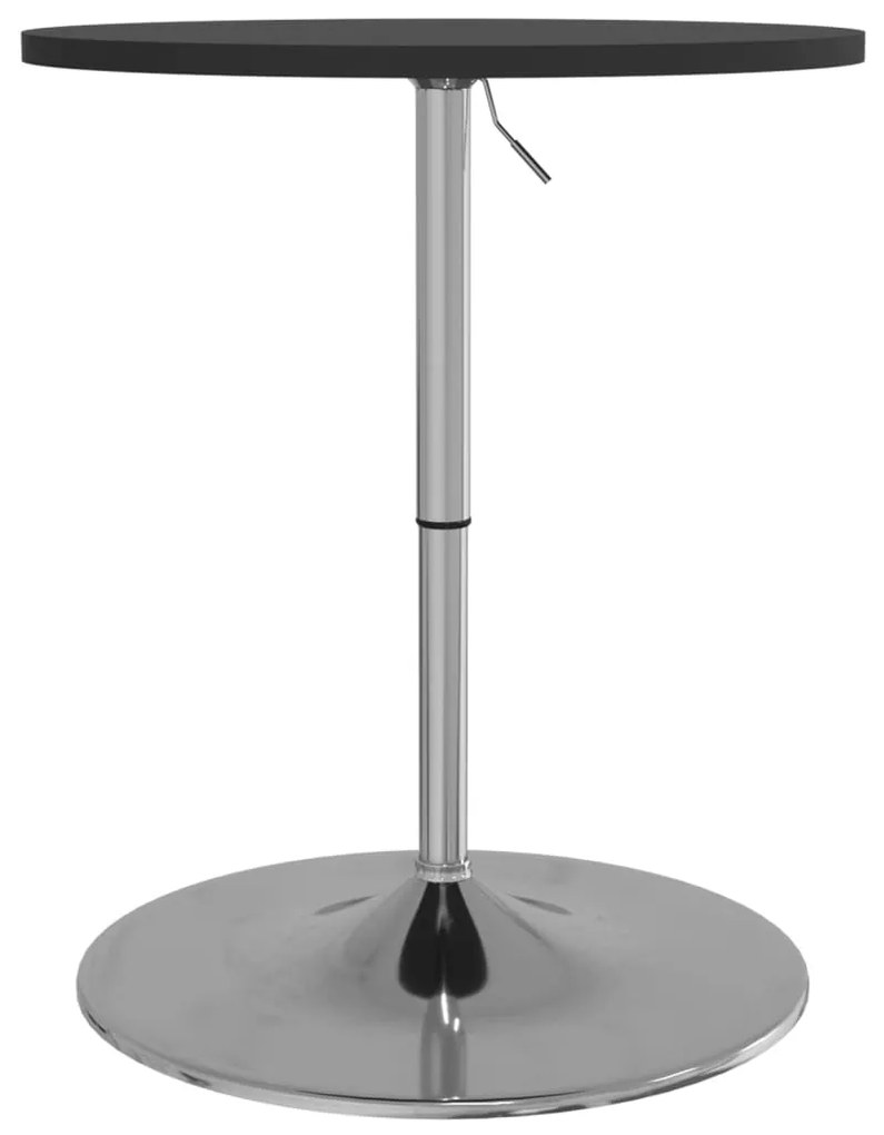 Tavolino bar nero 60x60x90 cm legno multistrato acciaio cromato