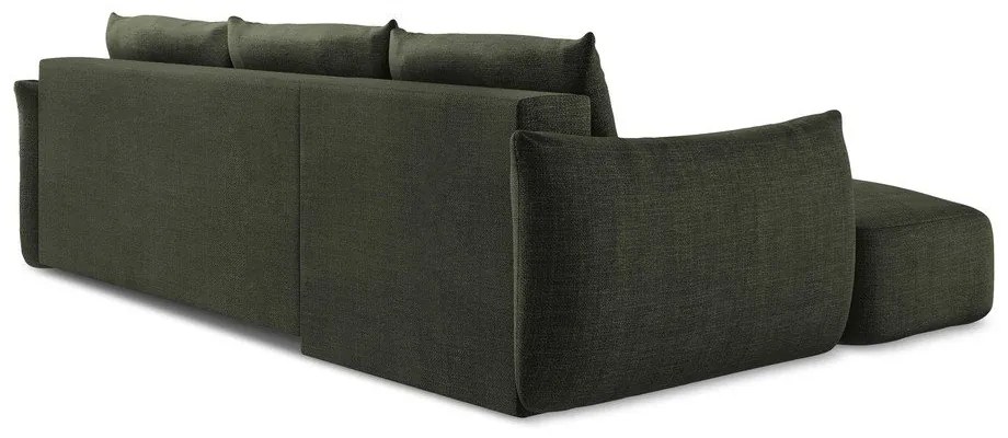 Divano angolare verde allungabile (con penisola a sinistra/con chaise lounge) Leila – Makamii