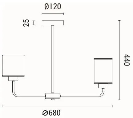 Lampadario a sospensione con supporto rigido 6xE27/60W/230V