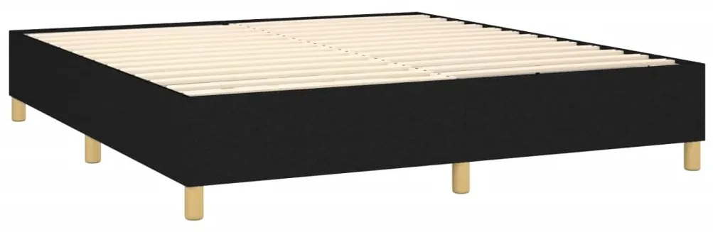 Giroletto a molle con materasso nero 180x200 cm in tessuto