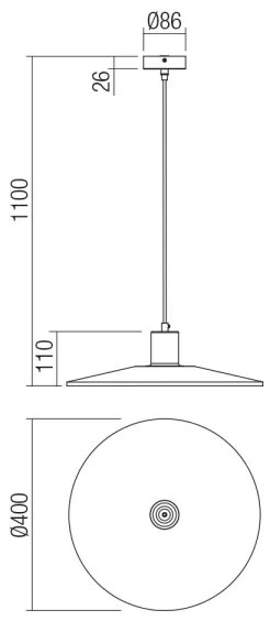 Redo 01-4055 - Lampadario a sospensione con filo FRESNO 1xE27/42W/230V diametro 40 cm