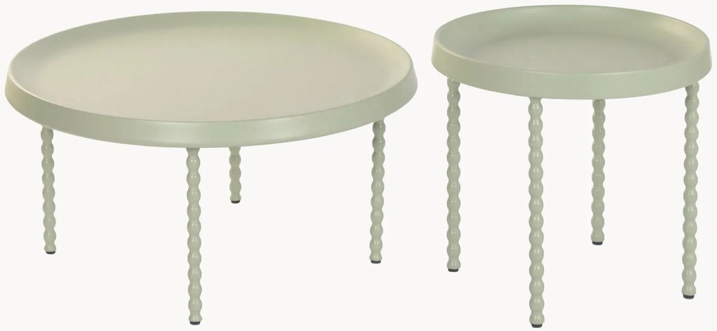 Set di 2 tavolini in metallo Daisy