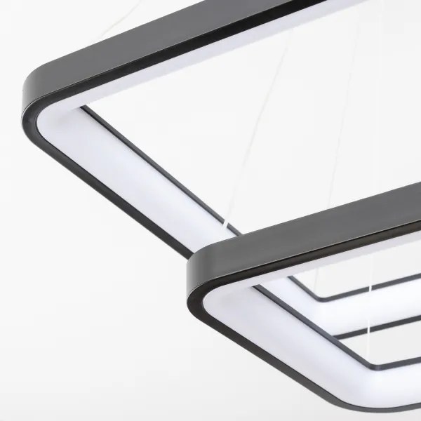 Brilagi - Lampada a sospensione LED dimmerabile con cavo FALCON SLIM LED/78W/230V 50x50 cm nero + telecomando