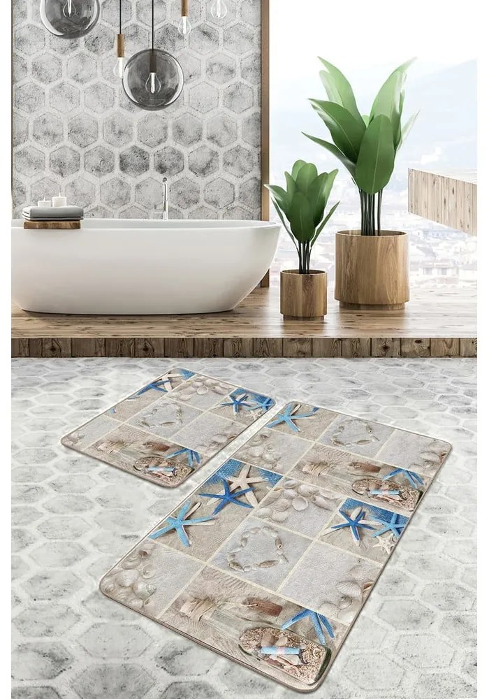 Tappeti da bagno beige in set di 2 pezzi 60x100 cm - Mila Home