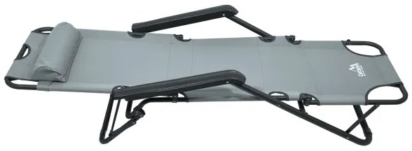 Sedia pieghevole regolabile grigio/nero