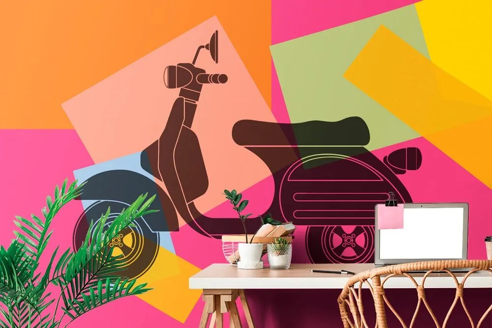 Carta da parati autoadesiva – Scooter pop art