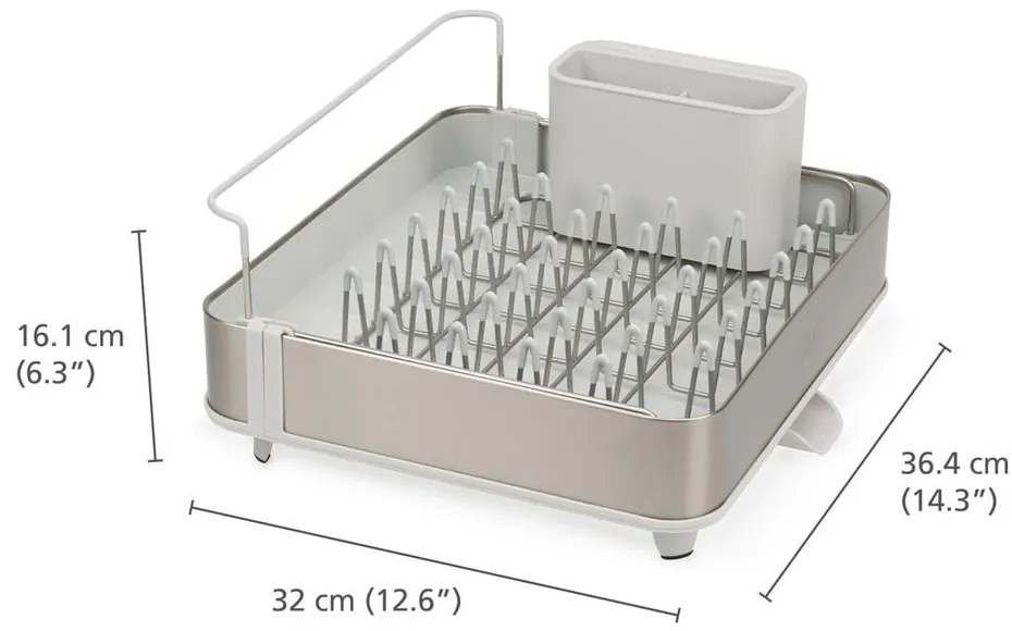Scolapiatti in metallo argentato Extend - Joseph Joseph