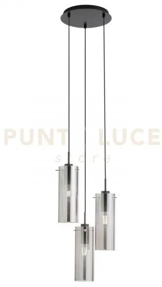 Lampadario a sospensione magic nera e fume' 3 luci attacco e27 27,3...