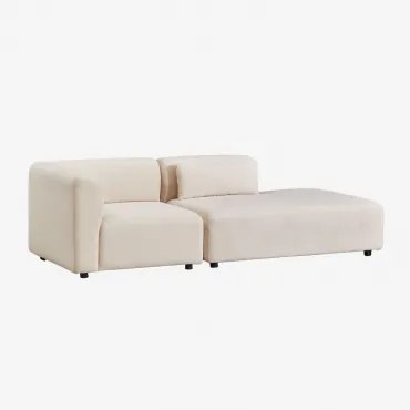 Divano Modulare Angolare In 2 Pezzi Fogler Con Chaise Lounge Destra Velluto A Coste Beige Lin - Sklum