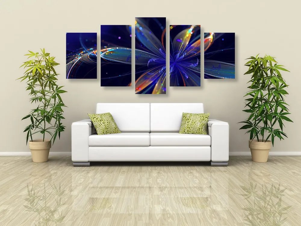 Quadri 5 pezzi – Fiore virtuale