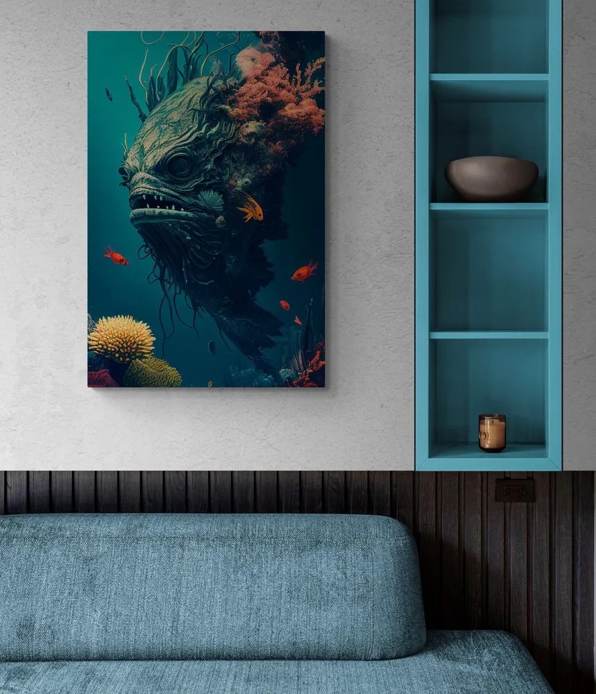 Quadro su tela – Mostro sottomarino surrealista