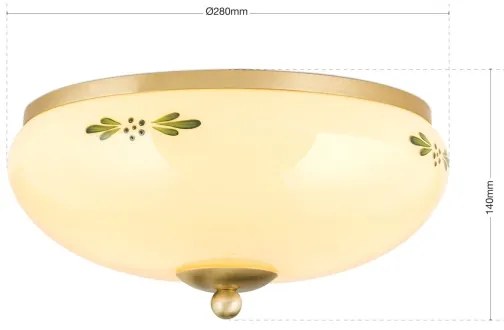 Orion DL 7-673 - Lampada da soffitto LANDHAUS 2xE27/60W/230V Ø 28 cm ottone/beige
