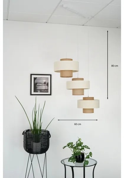 Brilagi - Lampadario a sospensione con filo DALLAS 3xE27/15W/230V marrone/color crema/bianco