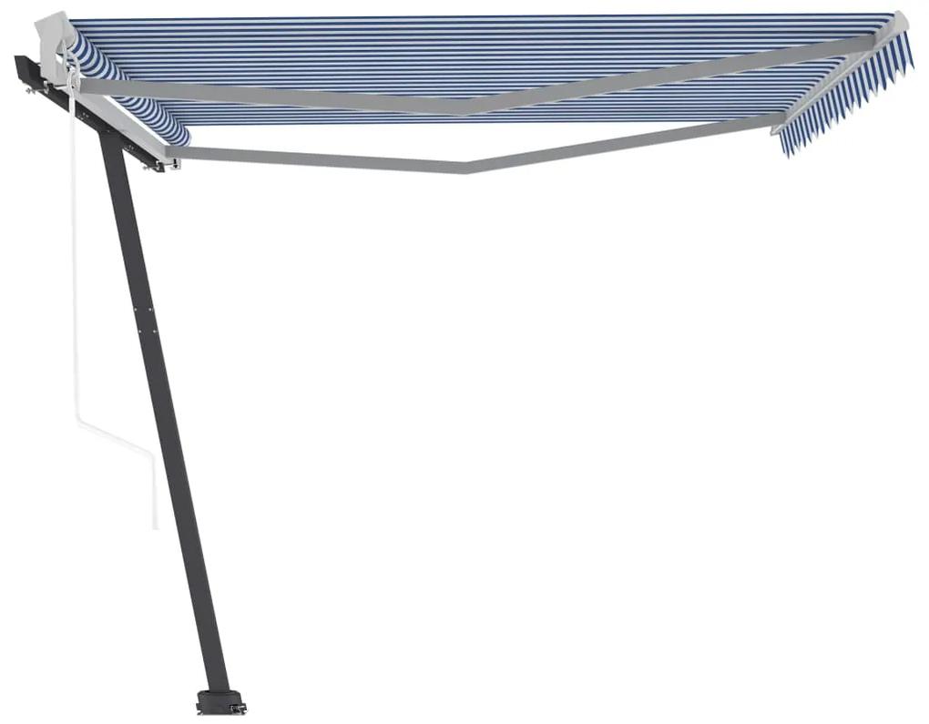 Tenda da Sole Automatica Autoportante 400x300 cm Blu e Bianca