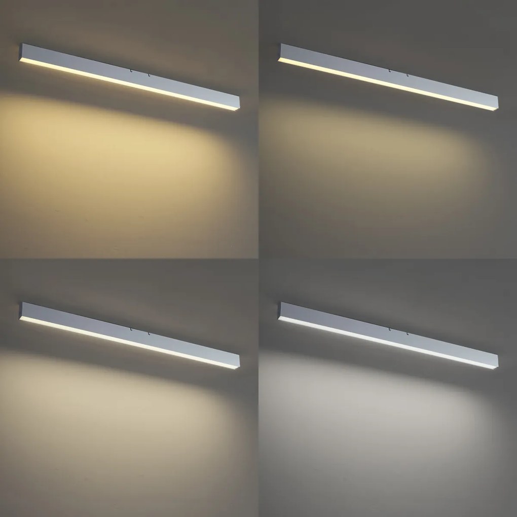 Plafoniera bianca con LED integrato, dimmerabile a 3 fasi 2700-4000K con interruttore DIP - Keane
