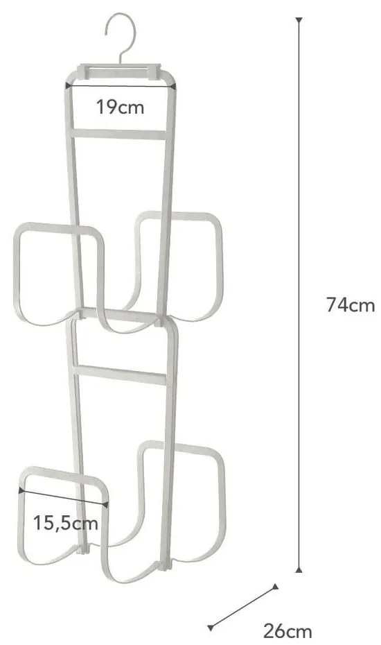 Portaborse bianco con gancio per porta e 4 ganci Sapporo - YAMAZAKI