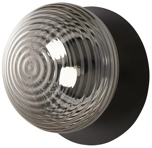 Plafoniera D46 cm TONDO con base in metallo Fumč e diffusore in vetro