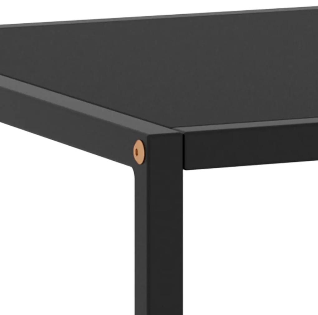 Tavolino da salotto nero con vetro nero 100x50x35 cm