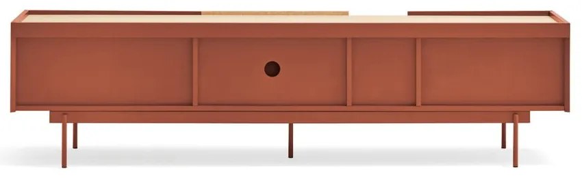 Tavolo TV in rovere color mattone naturale 180x45 cm Otto - Teulat