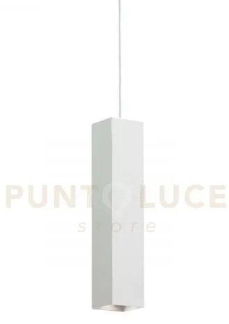 Look square sospensione 1 luce attacco gu10 d.6x40cm bianco