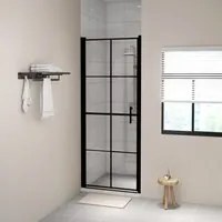 Porte per Doccia in Vetro Temperato 81x195 cm Nera 148890