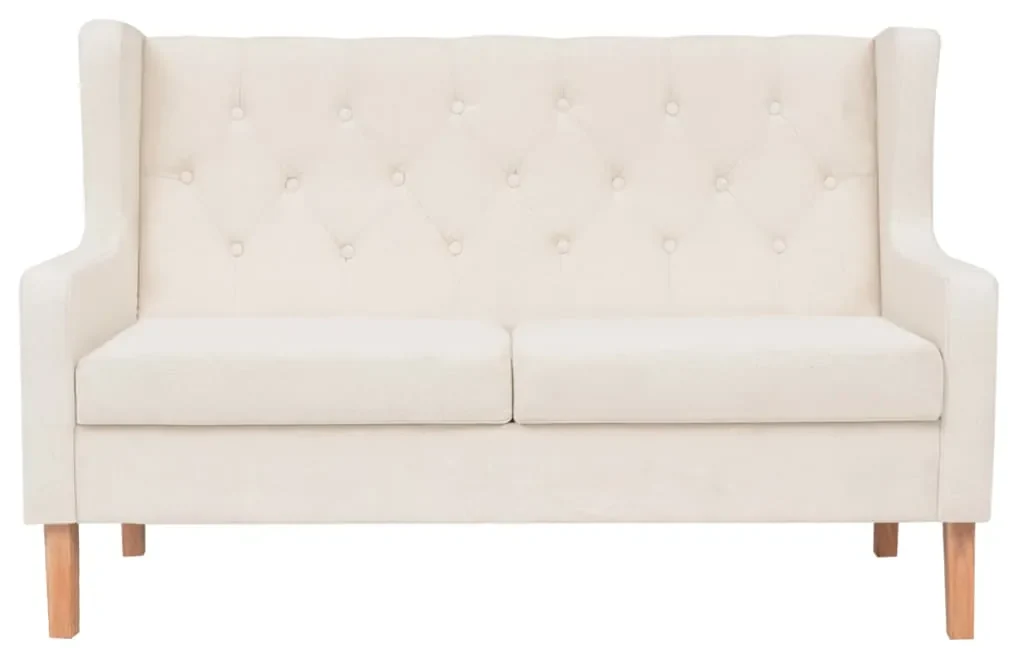 Set divani 2 pz in tessuto bianco crema