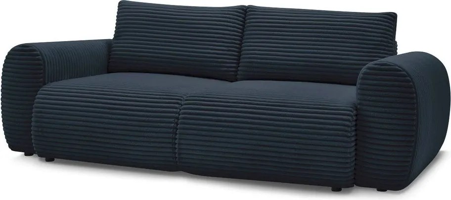 Divano in blu scuro allungabile con rivestimento in velluto a coste 257 cm Lucien – Bobochic Paris