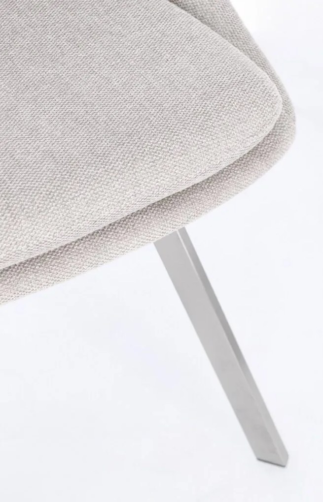 Set di 2 sedie KASHAR in tessuto grigio chiaro e gambe acciaio