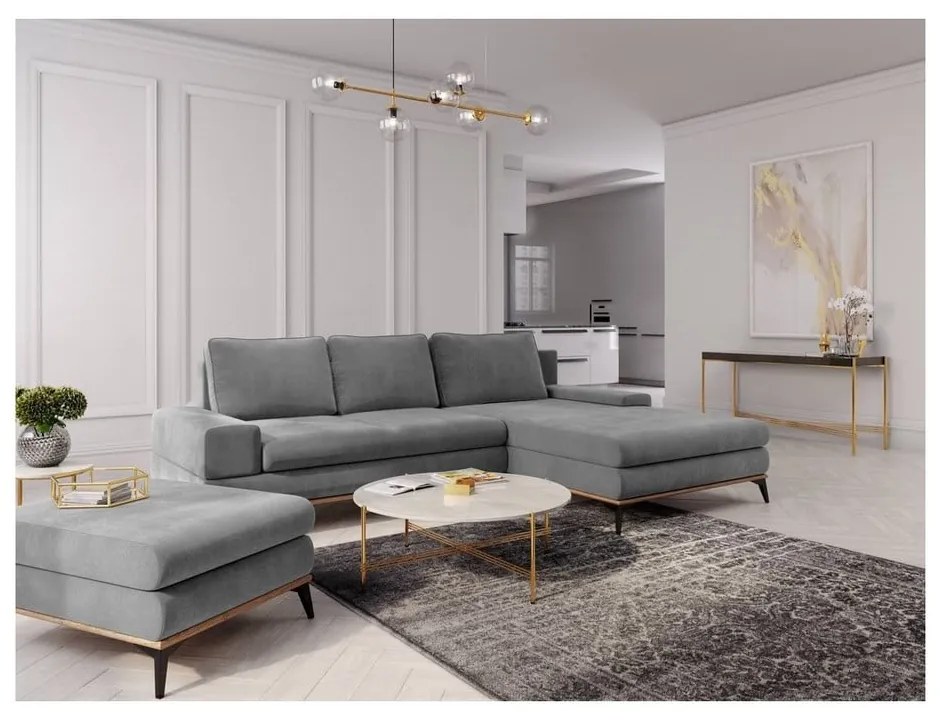 Divano letto grigio ad angolo, angolo destro Planet - Windsor &amp; Co Sofas