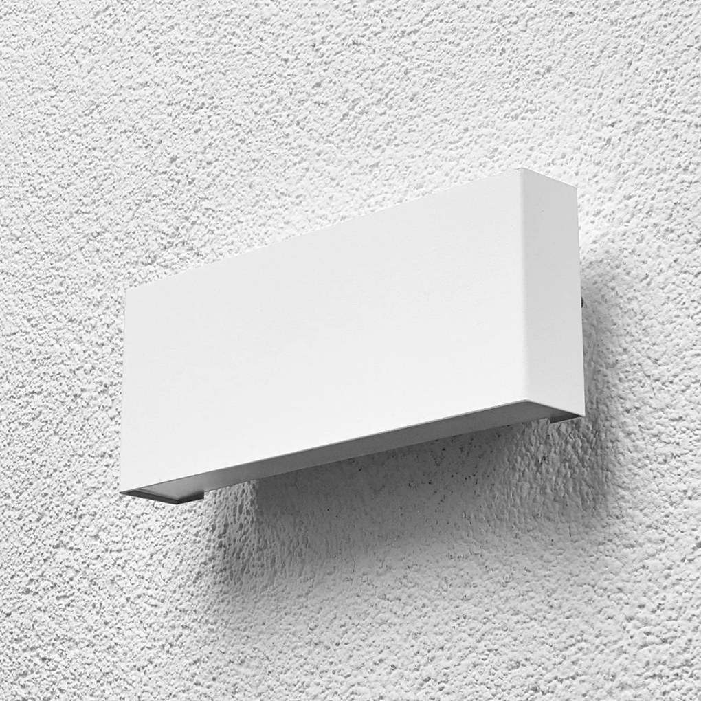 Applique da esterni a LED Safira Lindby, Bianco / Opale, Alluminio, Moderno, Applique LED da esterni