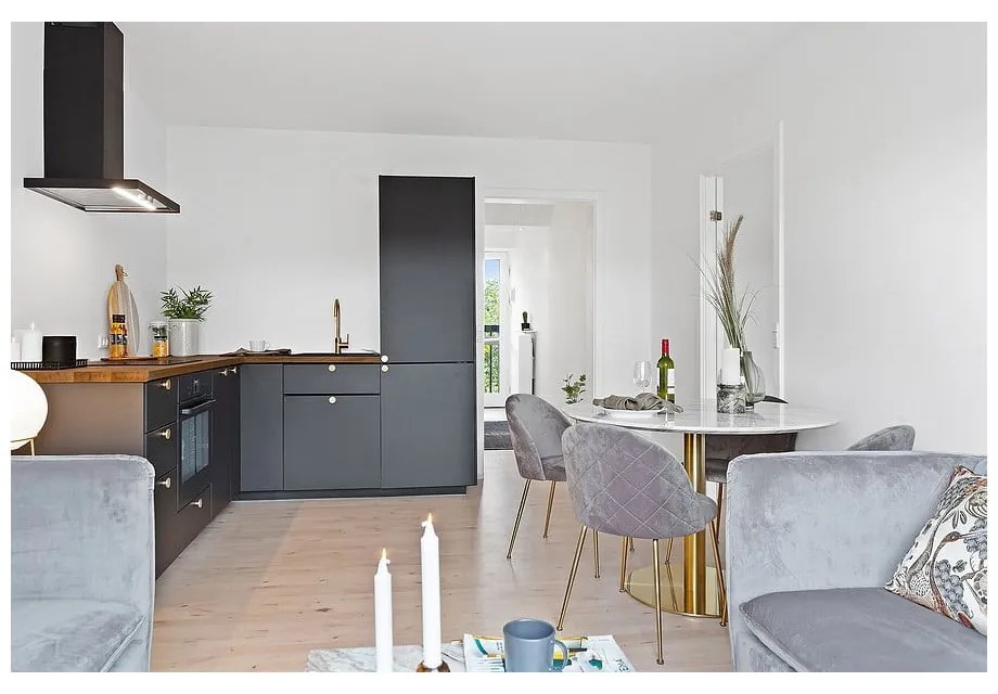 Set di 2 sedie da pranzo in velluto grigio chiaro Geneve - House Nordic