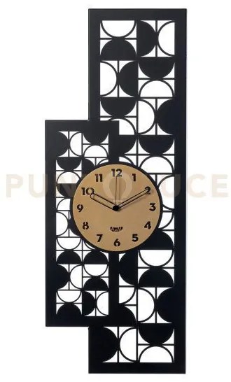 Orologio di design da parete vogue nero,oro laccato