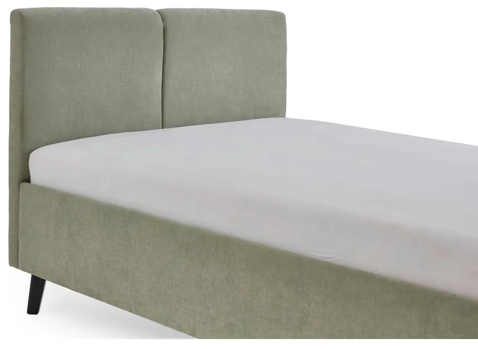 Letto matrimoniale imbottito verde chiaro con rete inclusa 140x200 cm Piano – Meise Möbel
