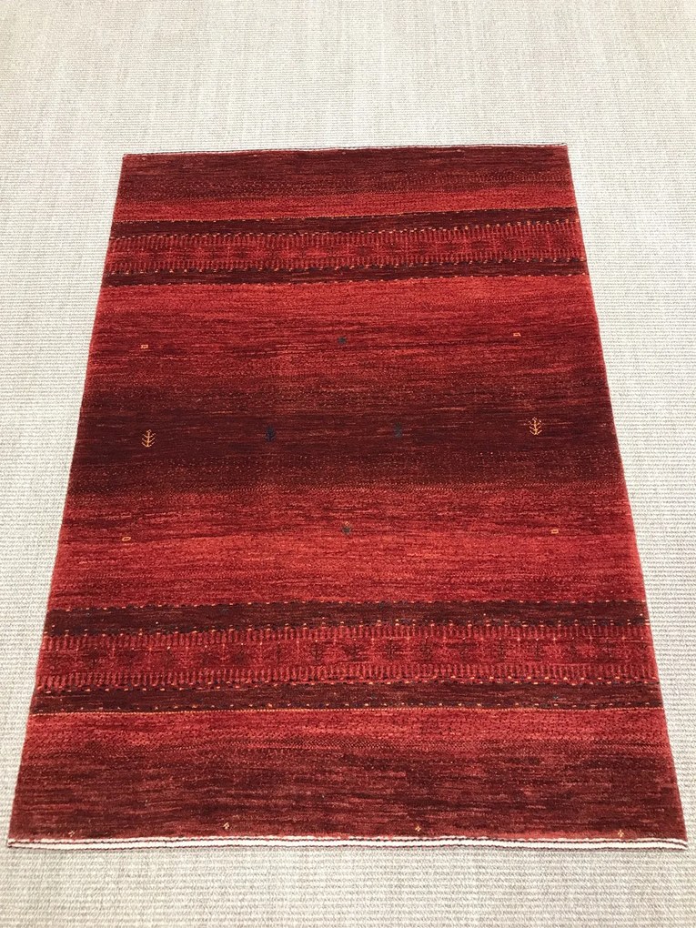 Loribaft Tappeto 130 x 90 Rosso (Iran) Annodato A Mano