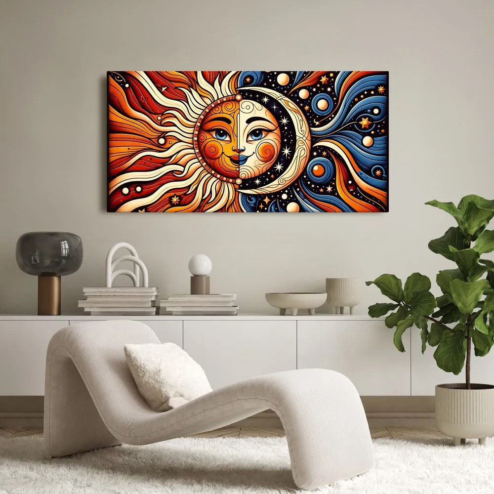 Quadro su tela – Volto solare e lunare